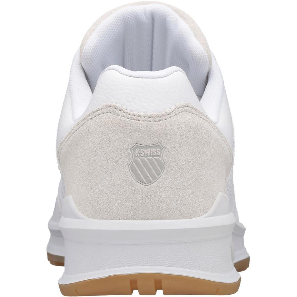 K-Swiss Mens Vista T White Faux Leather Lifestyle Trainers Sneakers Shoes NWT - Picture 3 of 5